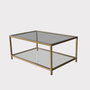 Hanah Home Astro Mesa de Centro con Cristal Templado Dorado